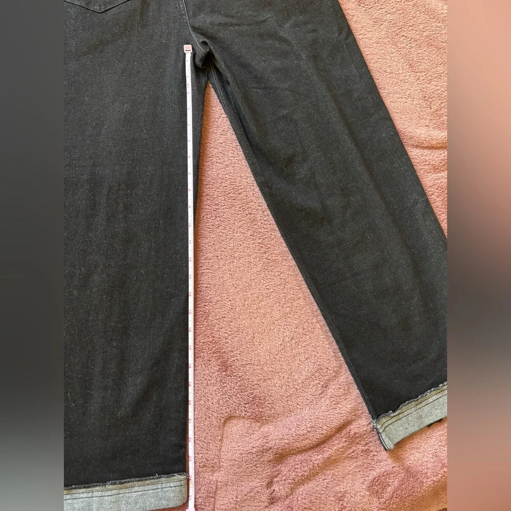 Stylish Women's Overalls Dark Wash Denim Adjustable Straps Cuffed Hem - Picture 9 of 10